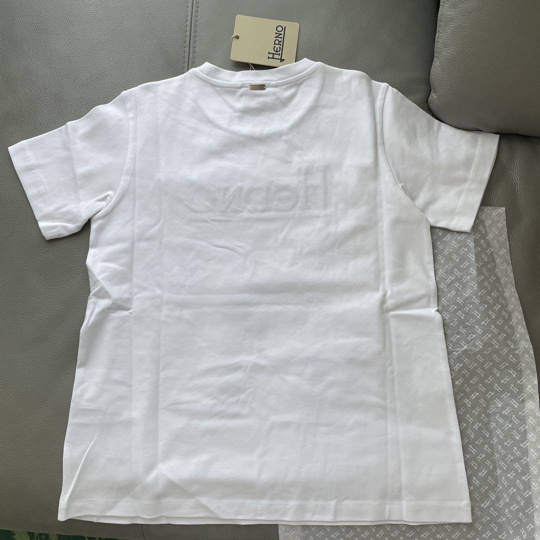 登場! 新品タグ付き メルカリ - IT40(M) ホワイト ロゴTシャツ Hernoヘルノ トップス