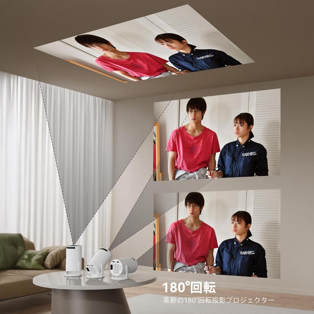 【新品】aubor プロジェクター HY300 ホワイト 自動台形補正 4K