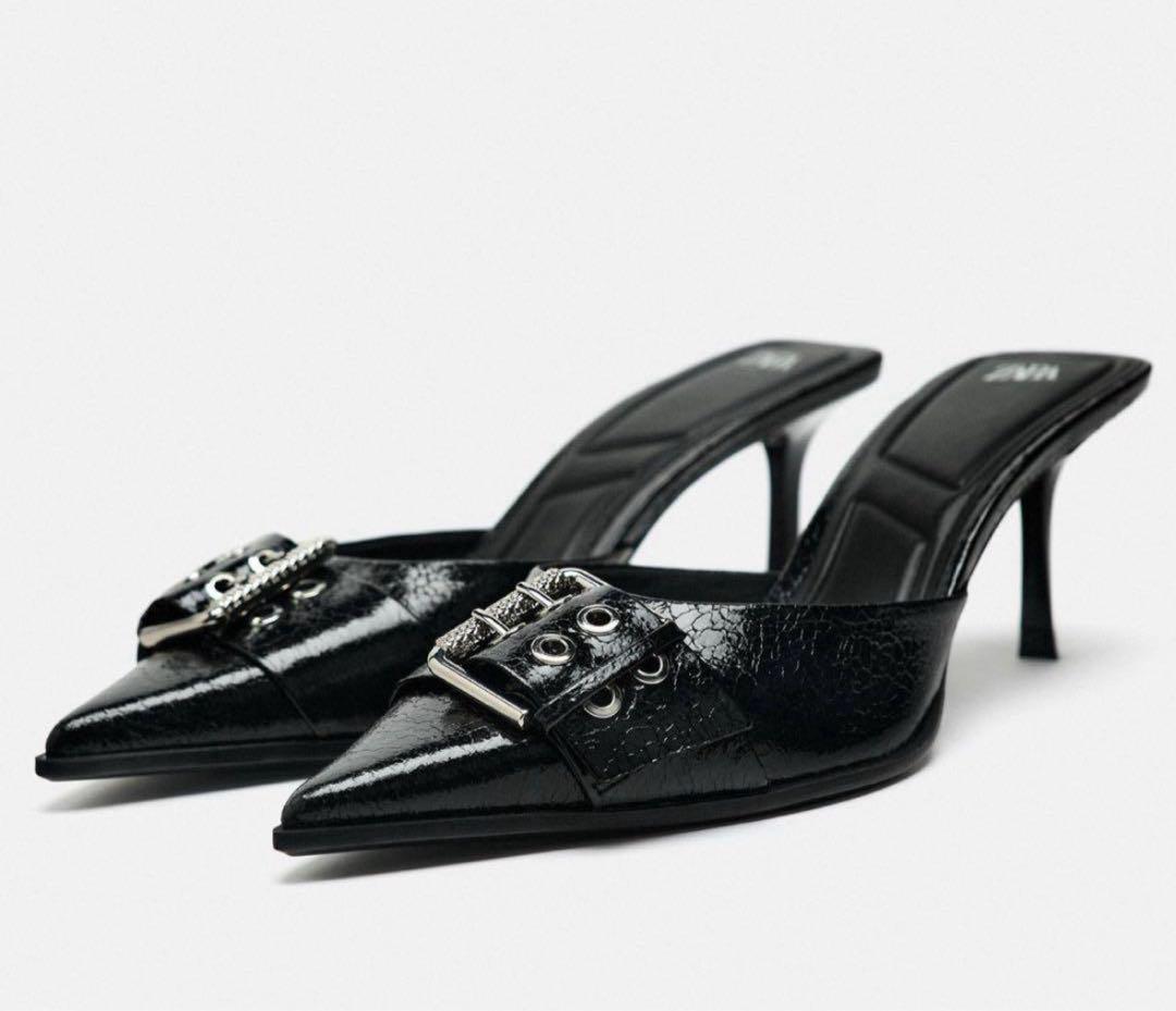 zara バックルディテールハイヒール　38サイズ