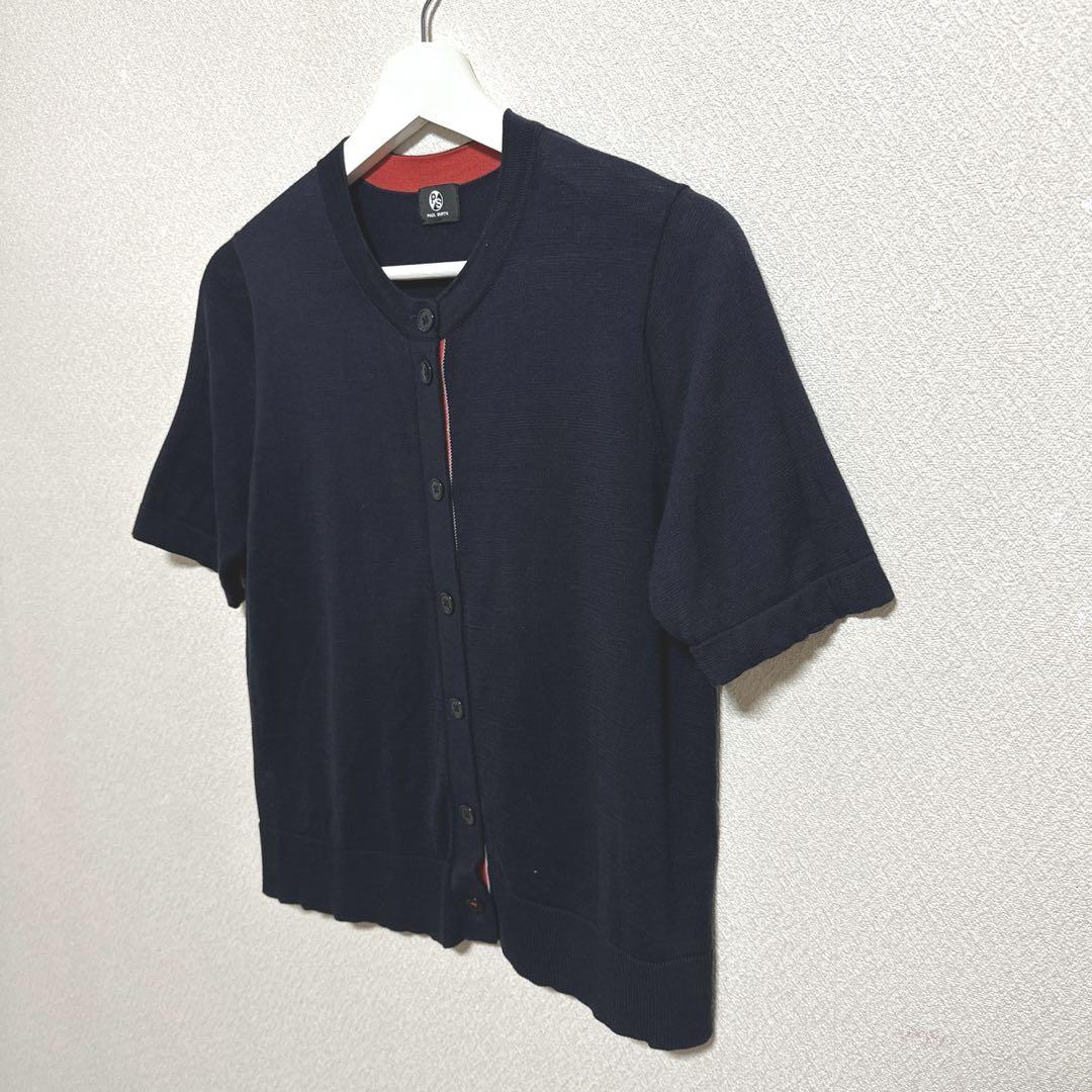 《Paul Smith》 ポールスミス (M) 半袖 サマーニットカーディガン