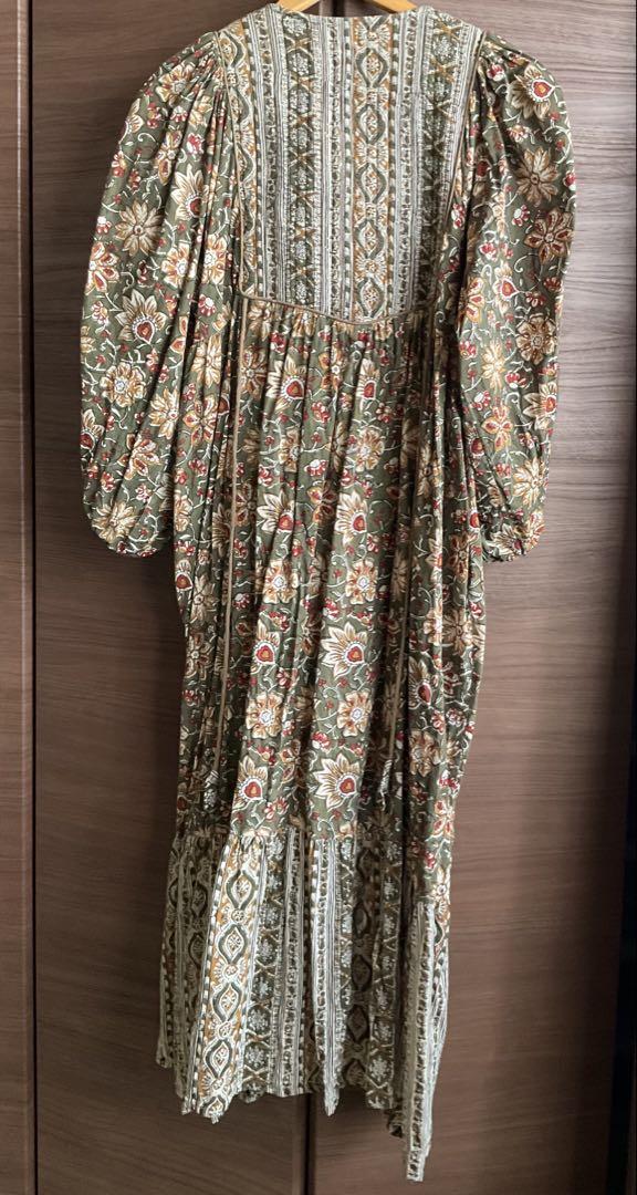 新品　saruche サルーチェ　ワンピース saruche インド綿 プリント ワンピース サルーチェ 茶色 - メルカリ