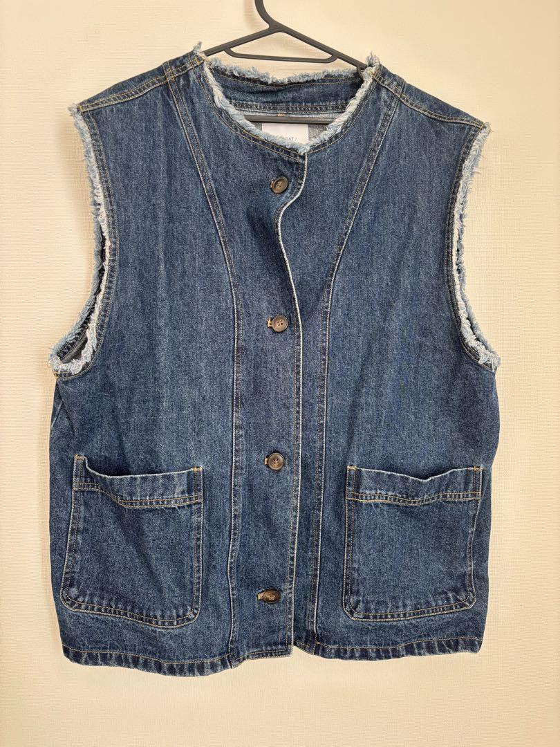 【美品】デニムノースリーブジャケット