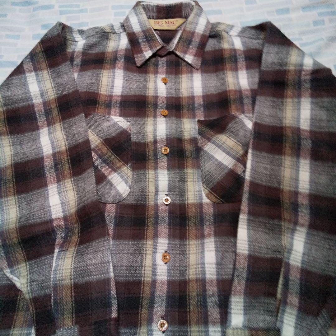 最新作の デッドストックbigmac フランネルシャツ シャツ - www
