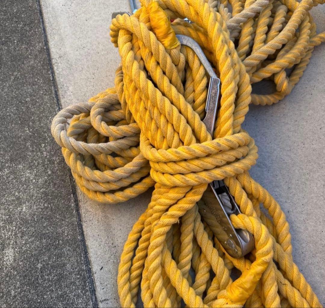 親綱2本セット16m 緊張器付き建築資材