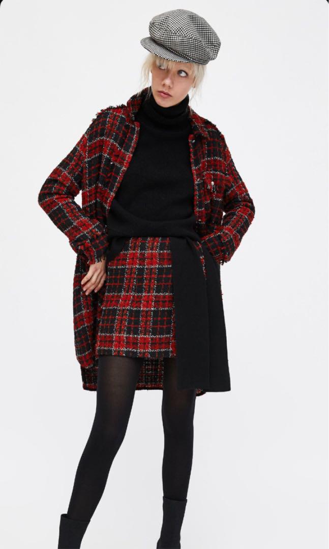 ZARA チェックロングコート⭐️