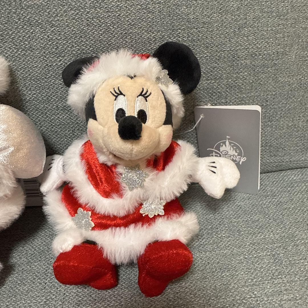 ディズニーストア　ぬいぐるみキーチェーン　ミッキー　ミニー　クリスマス Disney Store ディズニーストア 2022クリスマス ミッキー&ミニー
