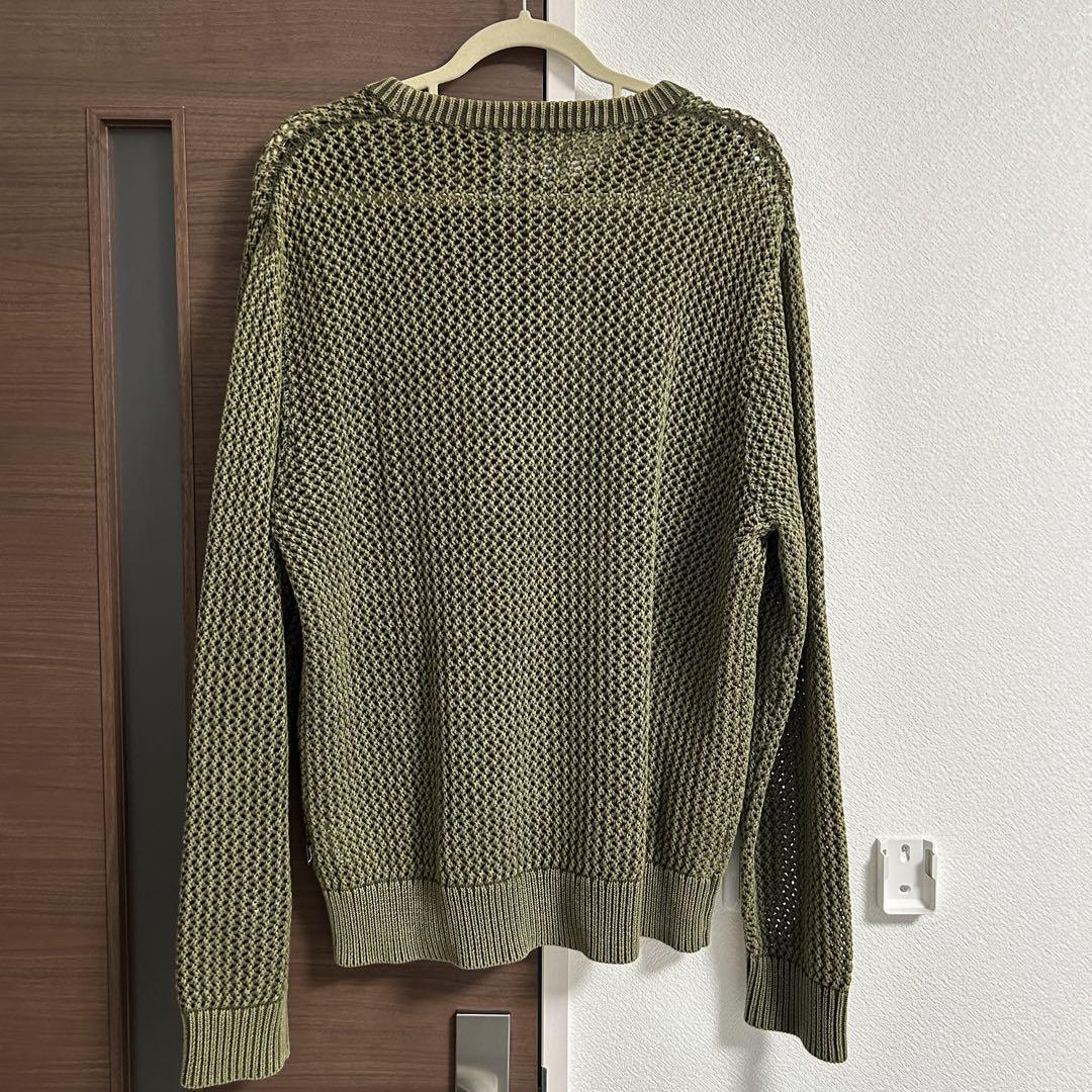 Stussy メッシュ編みサマーニット L オリーブ