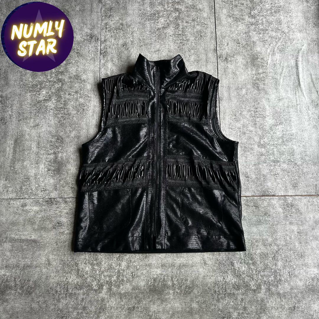 archive grunge fake leather best black