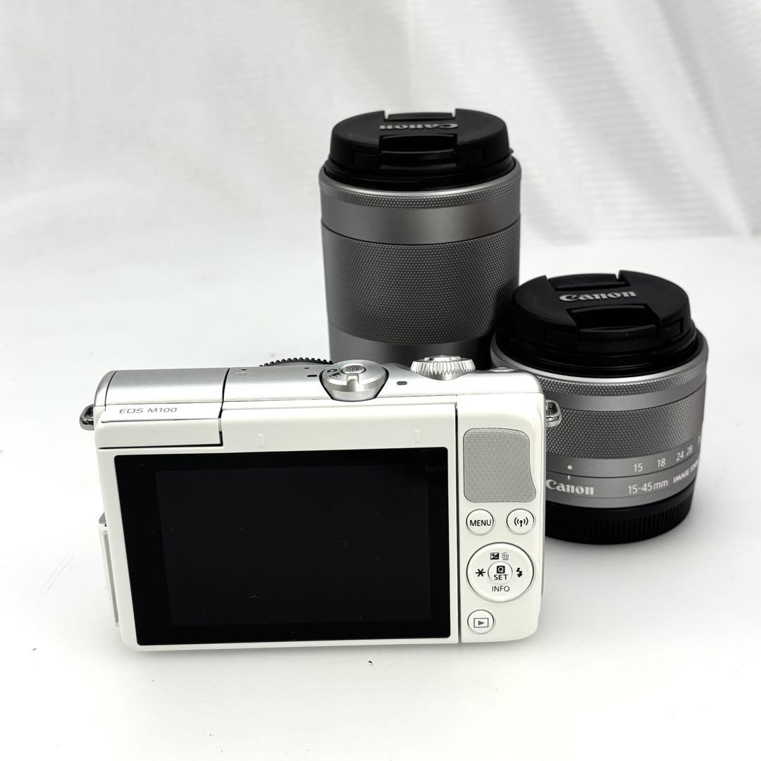 中森 　Canon EOS M100 Wズームキット WH 超美品