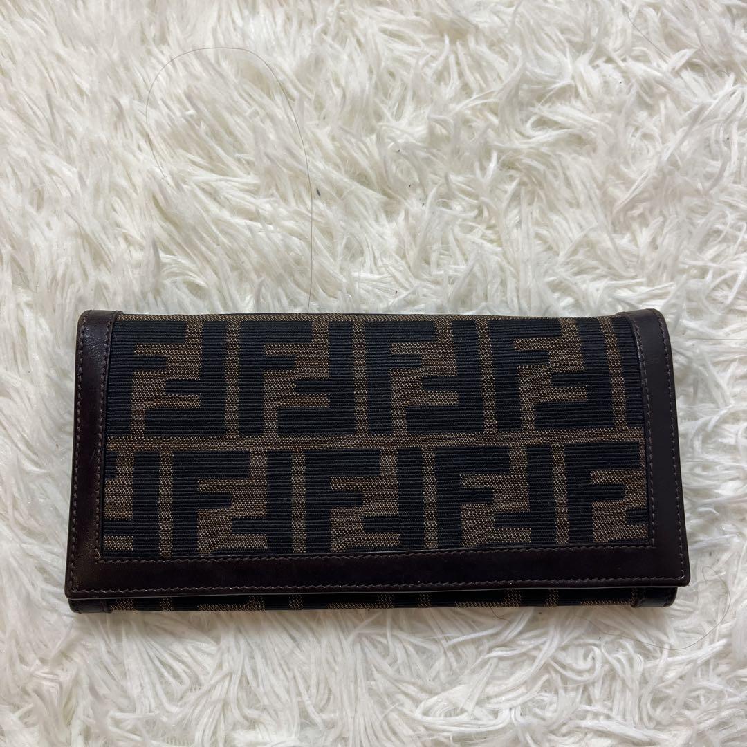 【美品✨】FENDI フェンディ/ ズッカ/長財布/ブラウン/ヴィンテージ
