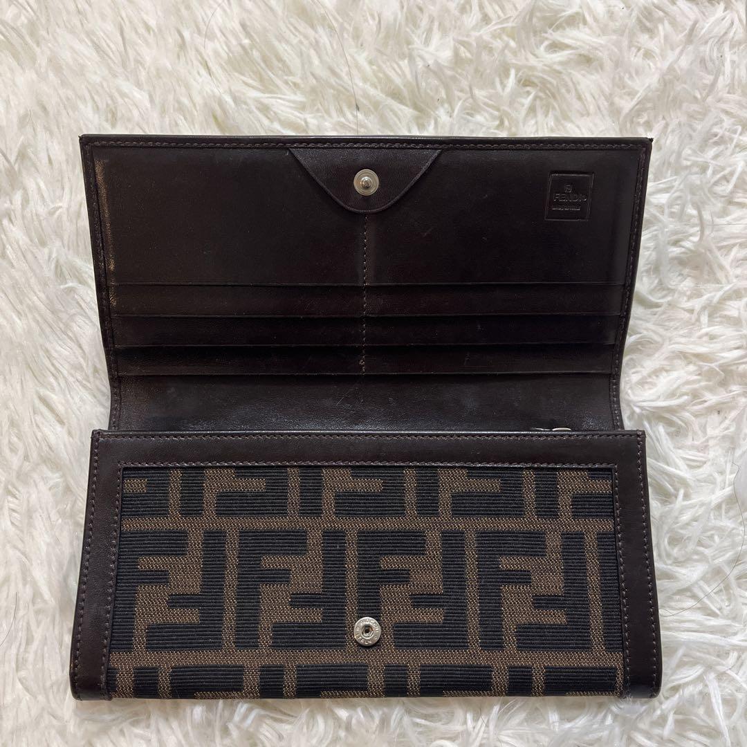 【美品✨】FENDI フェンディ/ ズッカ/長財布/ブラウン/ヴィンテージ