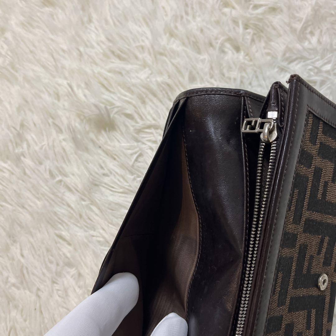 【美品✨】FENDI フェンディ/ ズッカ/長財布/ブラウン/ヴィンテージ