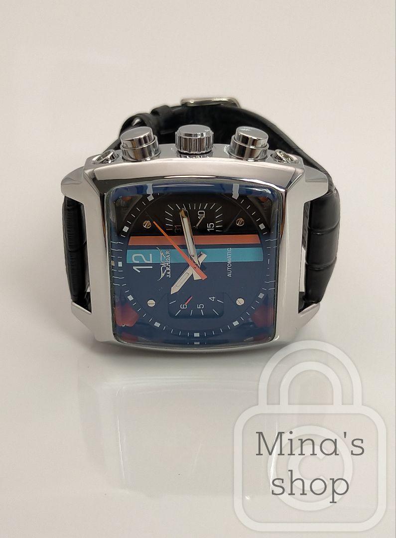 圧倒的存在感を放つスクエアスタイル【機械式多機能/新品】自動巻き 裏スケ 黒②