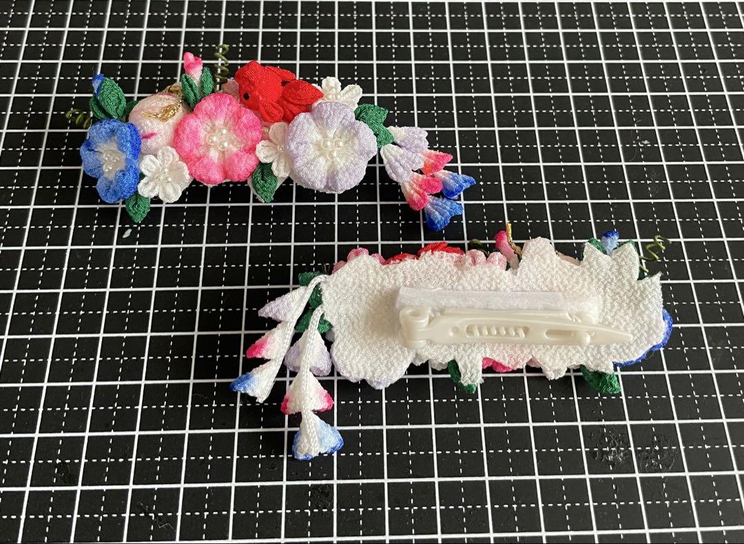 YUN　犬用バレッタ　つまみ細工