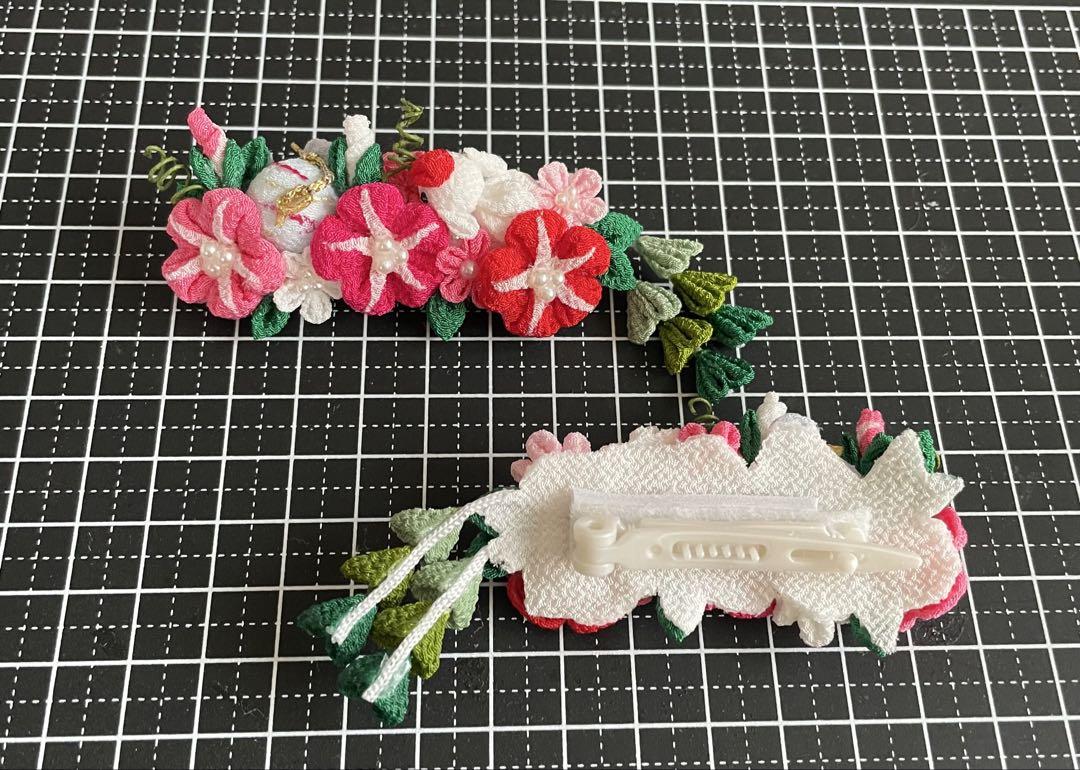 YUN　犬用バレッタ　つまみ細工