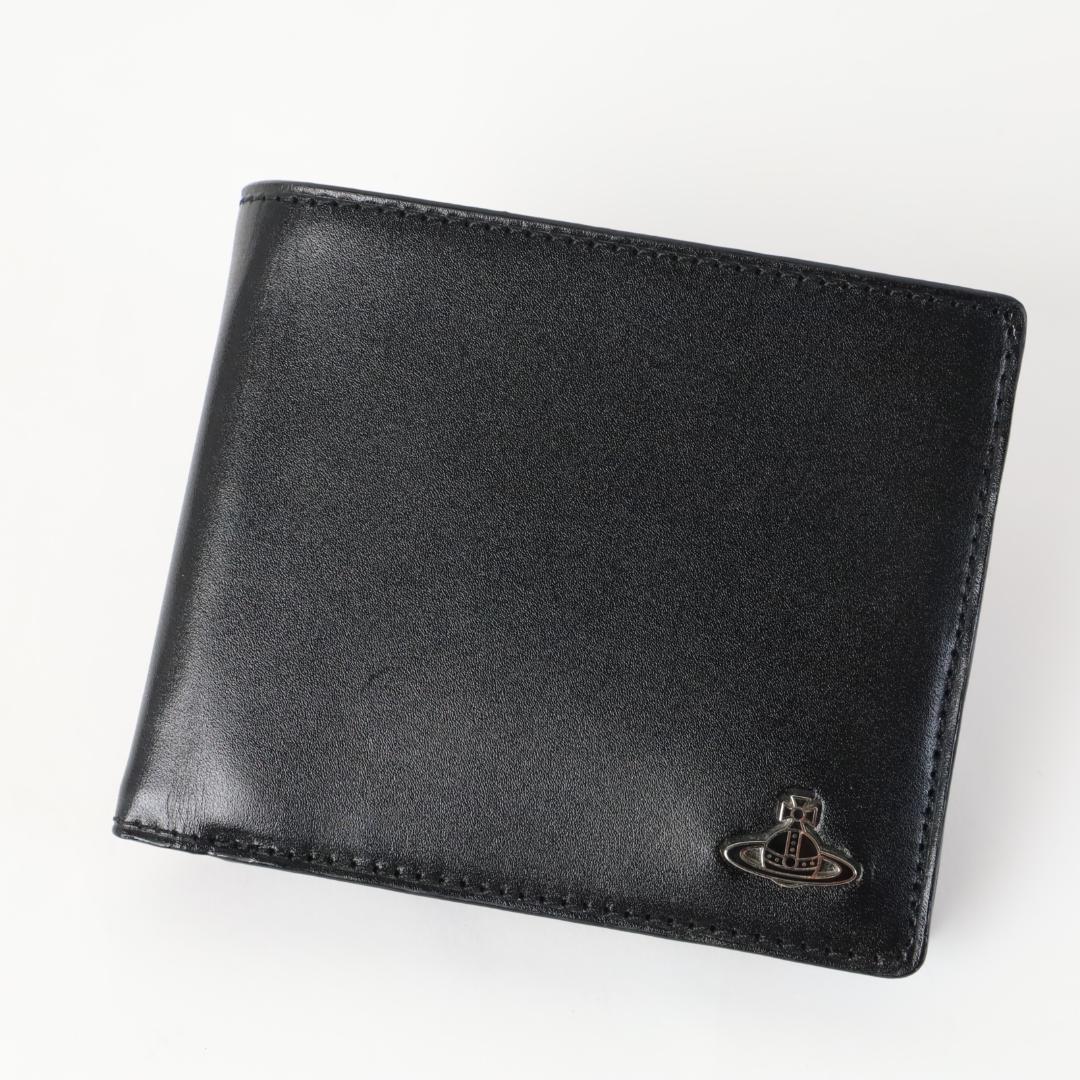 076① 新品 訳有 ヴィヴィアンウエストウッド スマート レザー 二つ折り財布