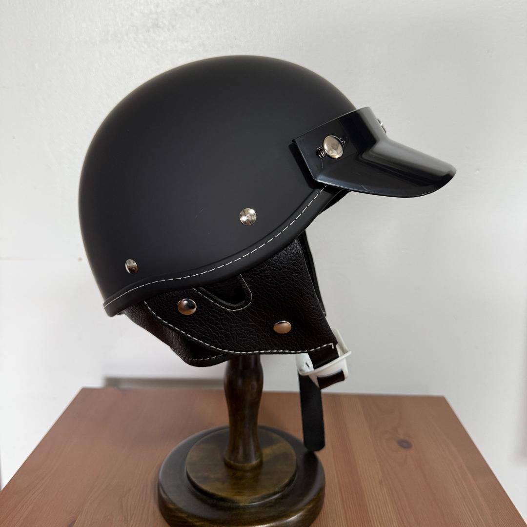 ハーフヘルメット　ショーティー　ツヤなし黒　検 Buco　BELL　好レビュー品 ハーフヘルメット ツヤなしブラック ポリスヘル ショーティー 検