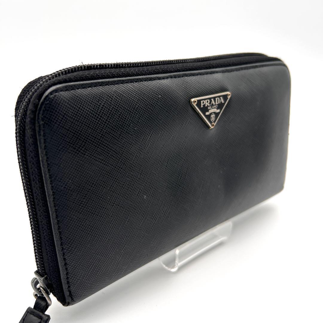 PRADA プラダ 長財布 サフィアーノレザー ラウンドファスナー ブラック