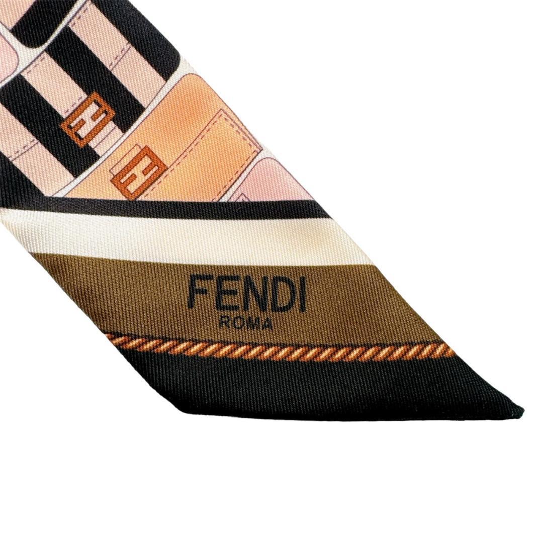FENDI　フェンディ　ラッピー　マルチカラー　リボンスカーフ　ロゴ　小物 Amazon | フェンディ スカーフ レディース シルク100% 120cm x