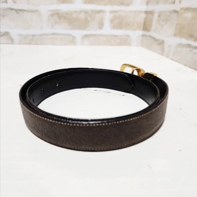 ★OLD GUCCI【グッチ】リバーシブル 黒茶 レザーベルト 美品 希少レア