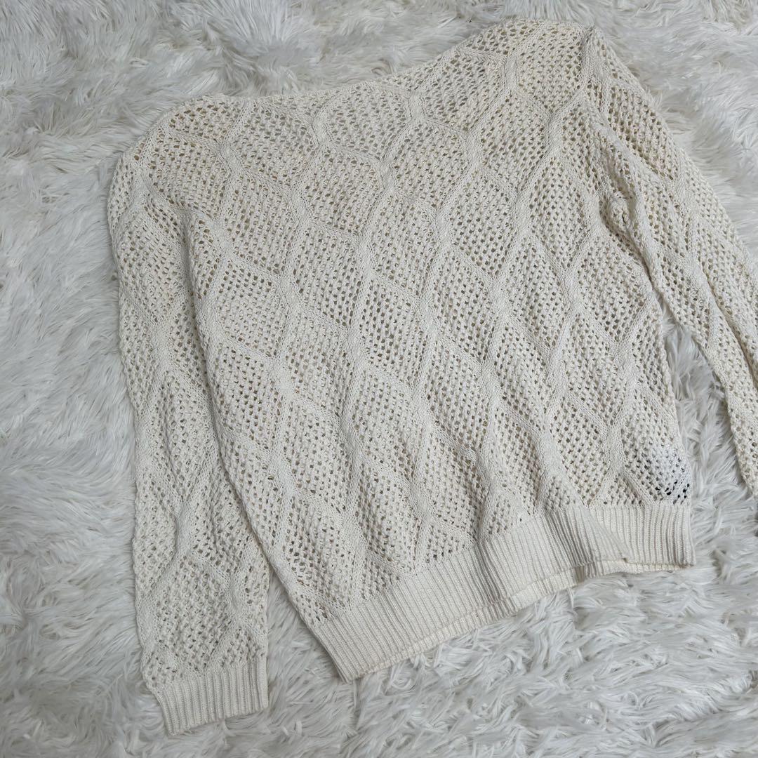 sold CECIL McBEE ニット 美品 編み上げ 量産 ゆめかわ 新品 セシルマクビー ニット L ベージュ系 アベイル CECIL McBEE