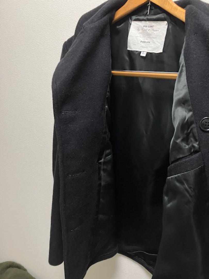 FIDELITY フィデリティ　Pコート　L 美品　黒　USA製