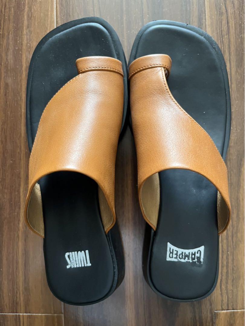 CAMPER TWIINS ブラウン レザー サンダル