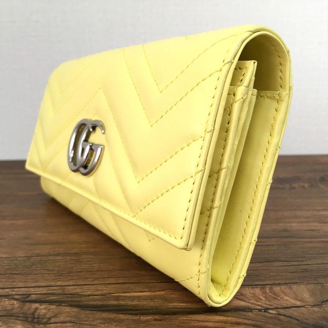 送料込み！ 極美品 GUCCI 長財布 イエロー マーモント 414 送料込み！ 極美品 GUCCI 長財布 イエロー マーモント 414