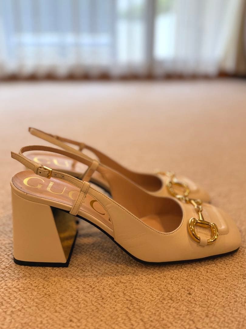 【新品未使用】GUCCI グッチ ホースビット パンプス ホワイト レザー