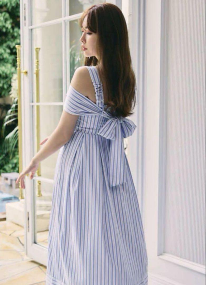 Multi-Way Back Ribbon Stripe Dress