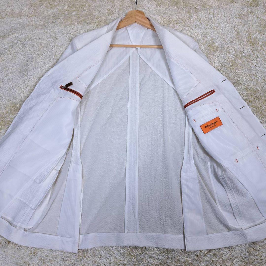 美品　ストレッチ　シアサッカー　サマージャケット　タカキュー　L