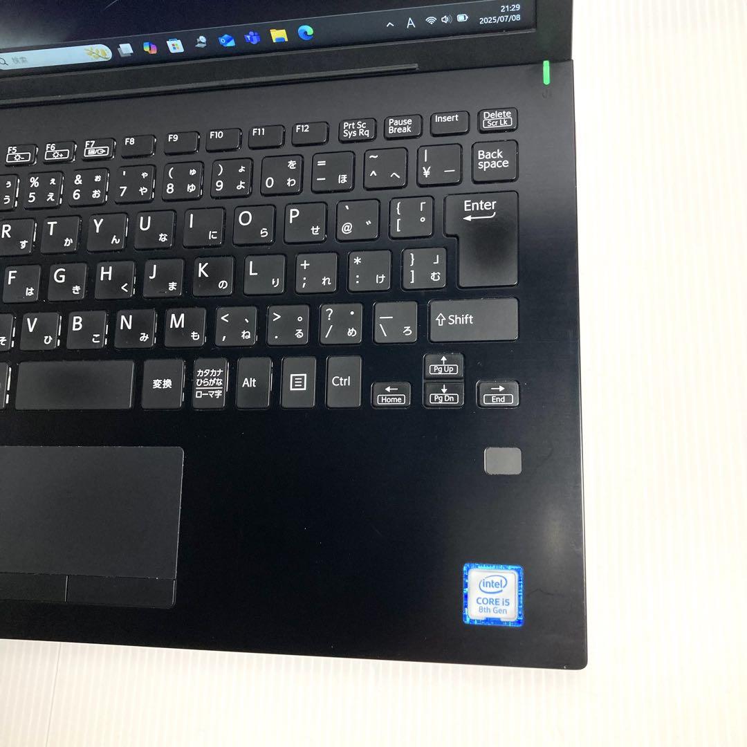 【美品】VAIO✨ノートパソコン❤️設定済✨SSD✨core i5✨薄型✨ 軽量薄型 VAIO 第8世代 i5 ノートPC 高速SSD/オフィスWin11