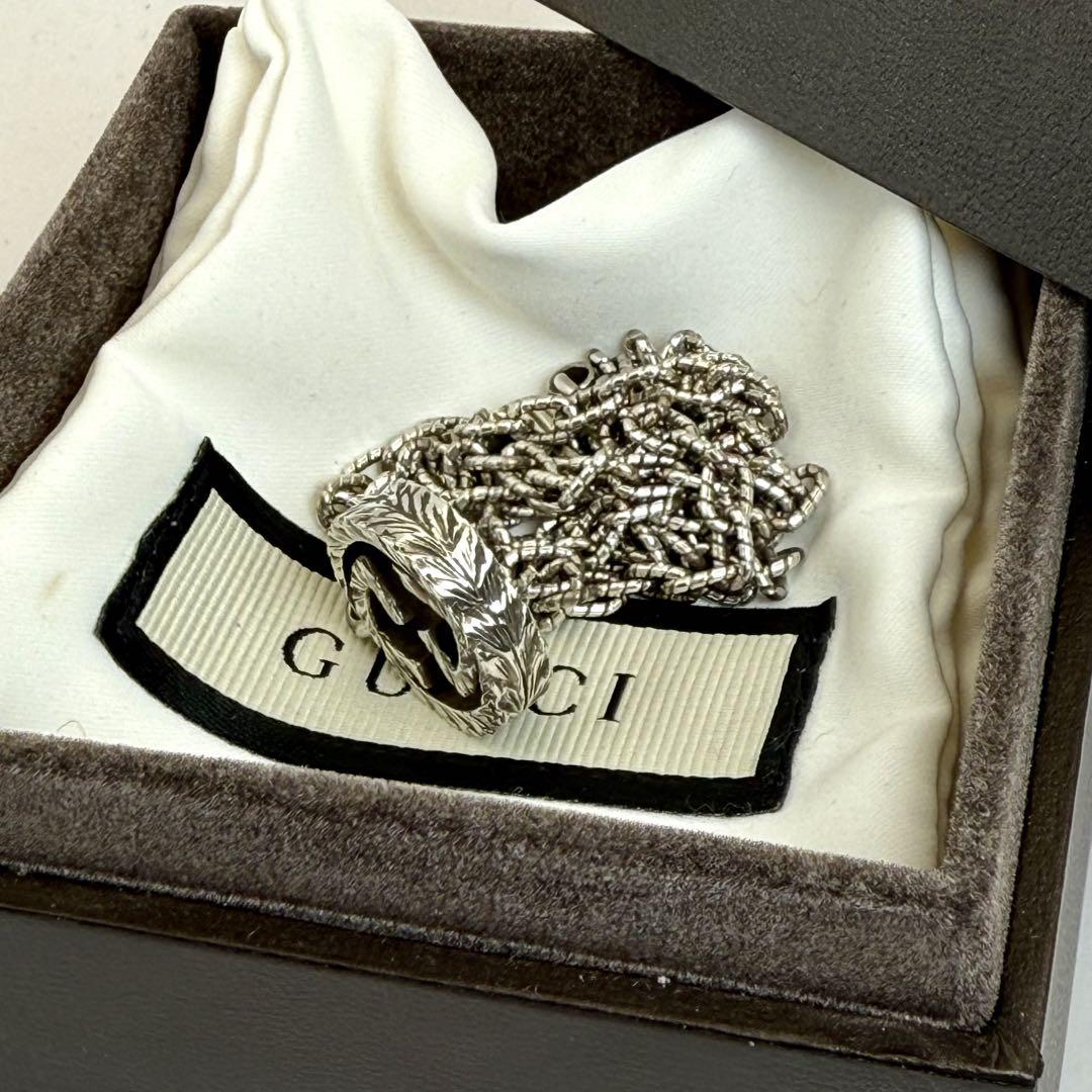 訳アリ【新品磨き済】GUCCI アラベスク インターロッキングG