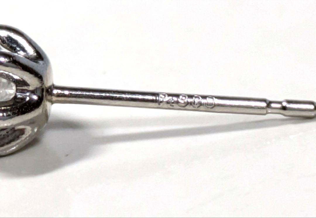 新品　PT900  天然ダイヤモンド　一粒ピアス