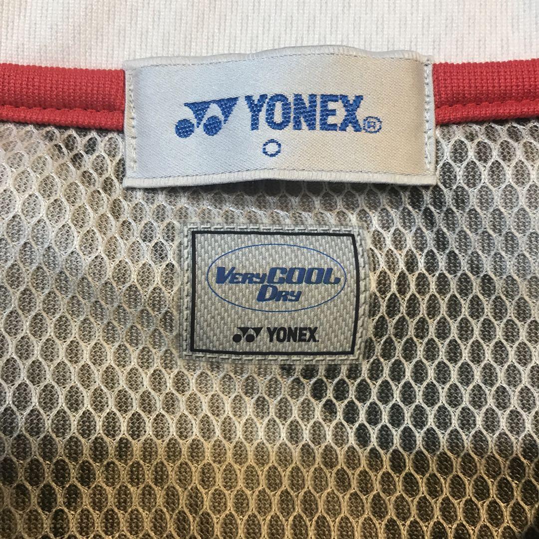 美品YONEX バドミントンゲームシャツ ブラック/ホワイト/レッド試合オッケー