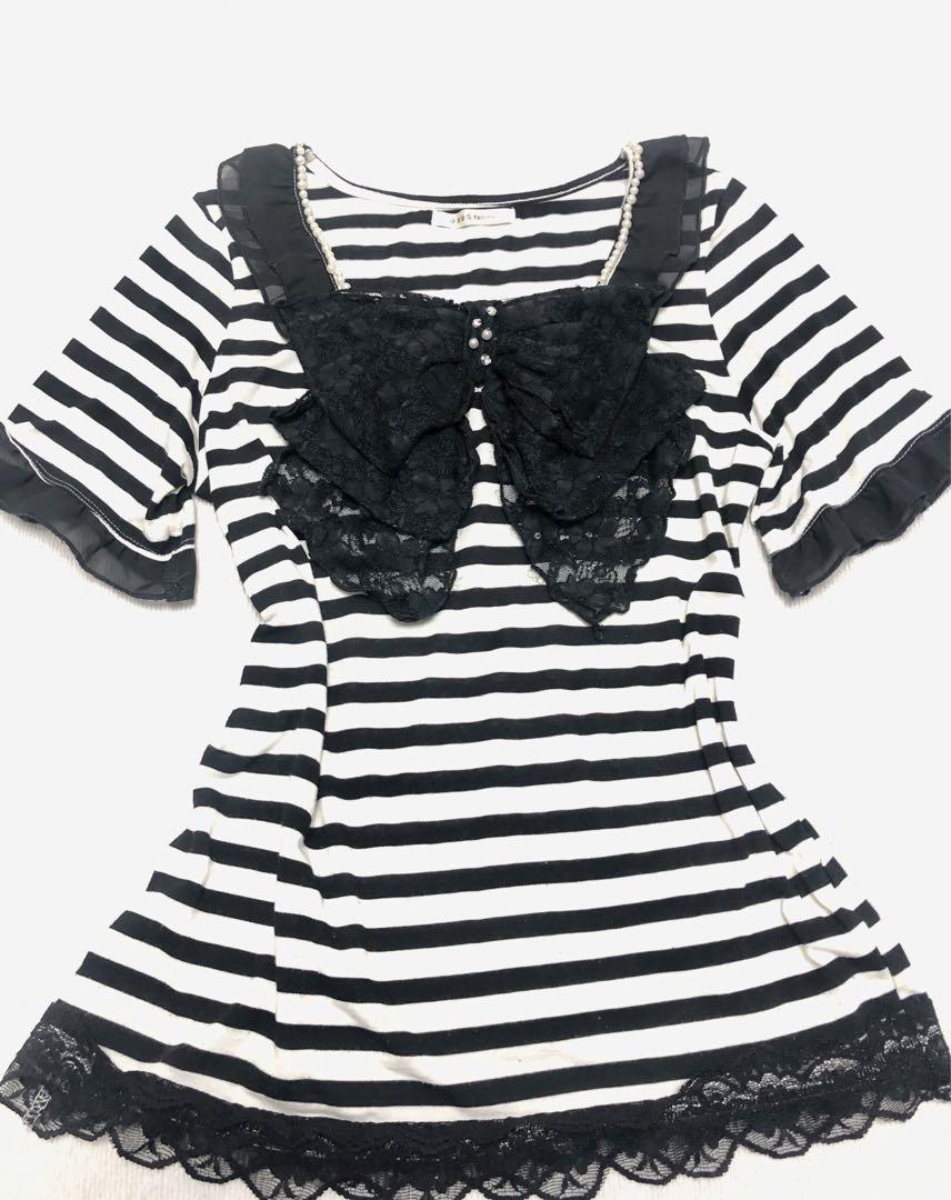 axes femme ビックリボンカットソー　フリル LIZLISA系 希少