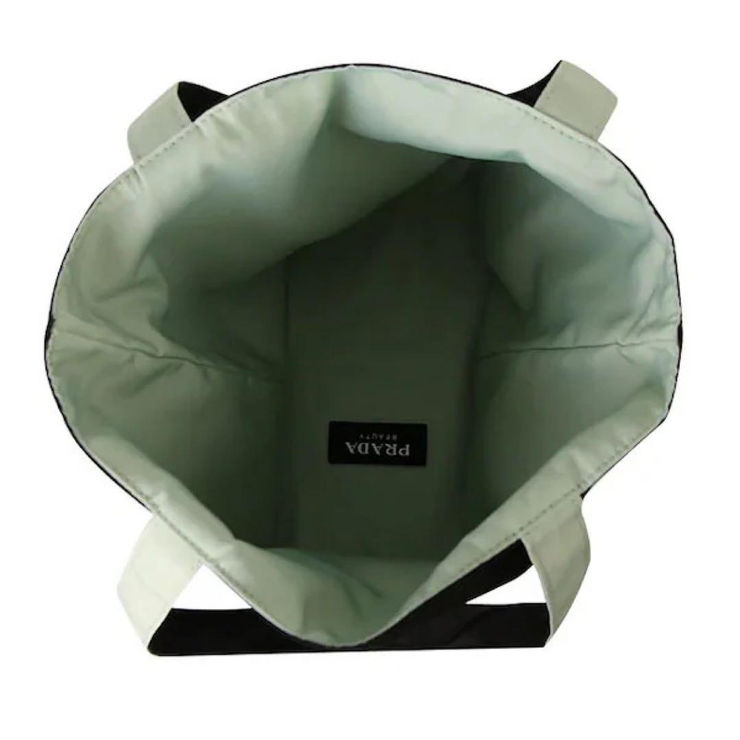 PRADA プラダ ノベルティ リバーシブル トートバッグ ブラック グリーン PRADA プラダ ノベルティ リバーシブル トートバッグ ブラック