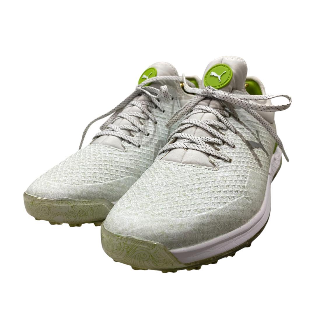 PUMA プーマ 30㎝ ゴルフシューズ ホワイト イエロー スパイク