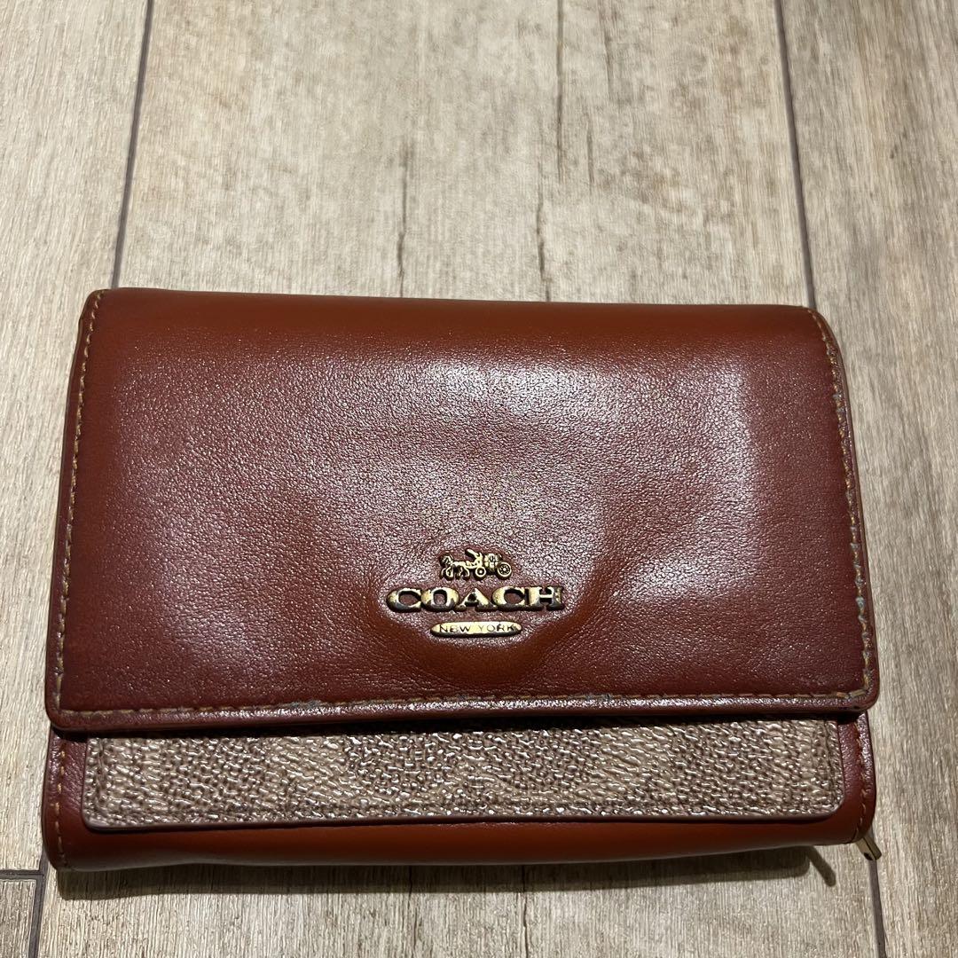 贅沢品 コーチ COACH ミディアム 二つ折り長財布 フラップウォレット 小物