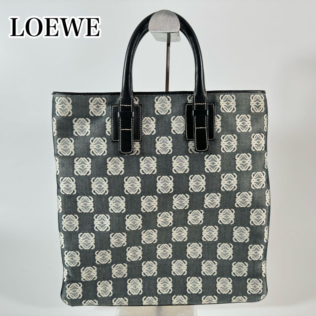 ロエベ LOEWE リピートアナグラム トートバッグ ジャガード グレー