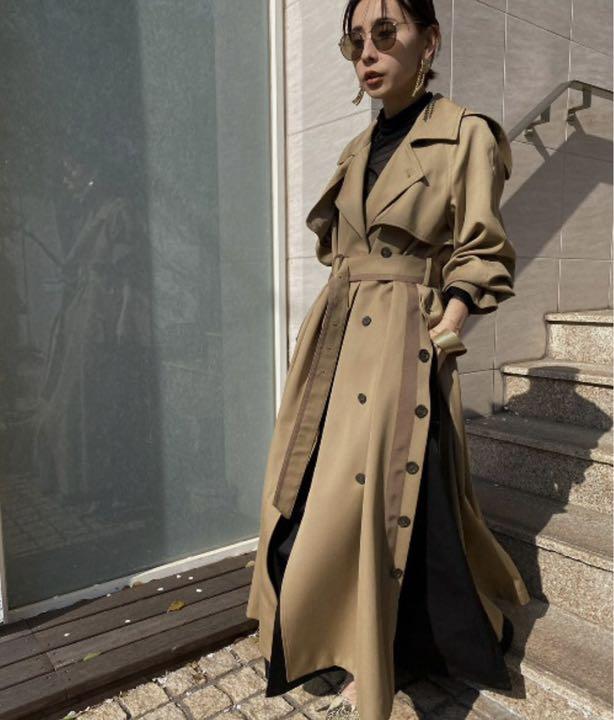 MINIMAL FLARE LONG TRENCH COAT アメリヴィンテージ