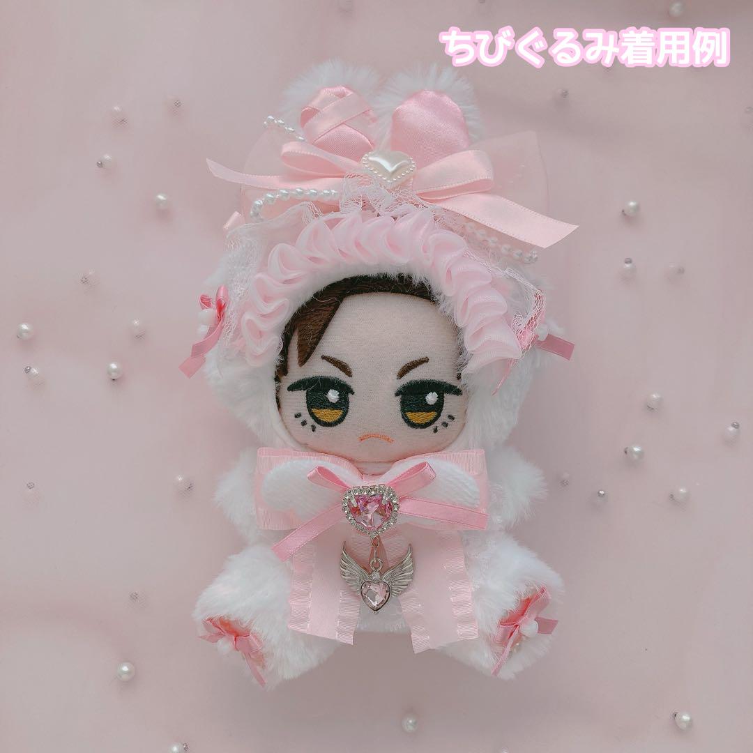 ぬい服 10cm〜13cm 着ぐるみ ピンクうさぎ おすわり ちびぐるみ