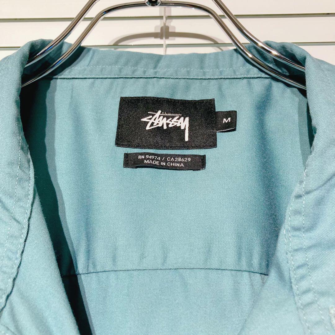 【美品 M】ステューシー ストライプ ワークシャツ 刺繍ロゴ ジャケット. STUSSY - 《ステューシー》刺繍ブランドロゴ ピンク系ストライプ