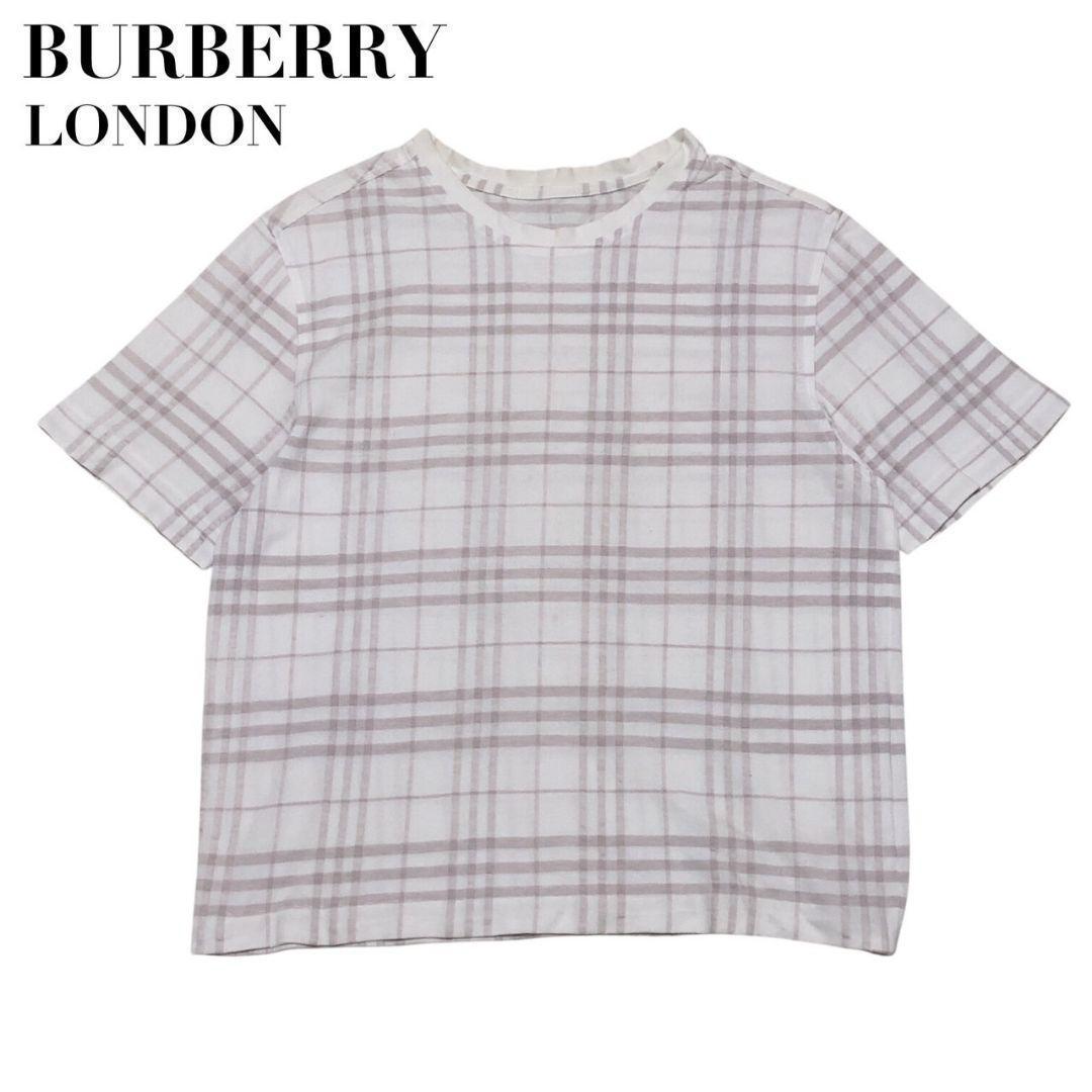 バーバリーロンドン ノバチェック Tシャツ カットソー トップス コットン 白色