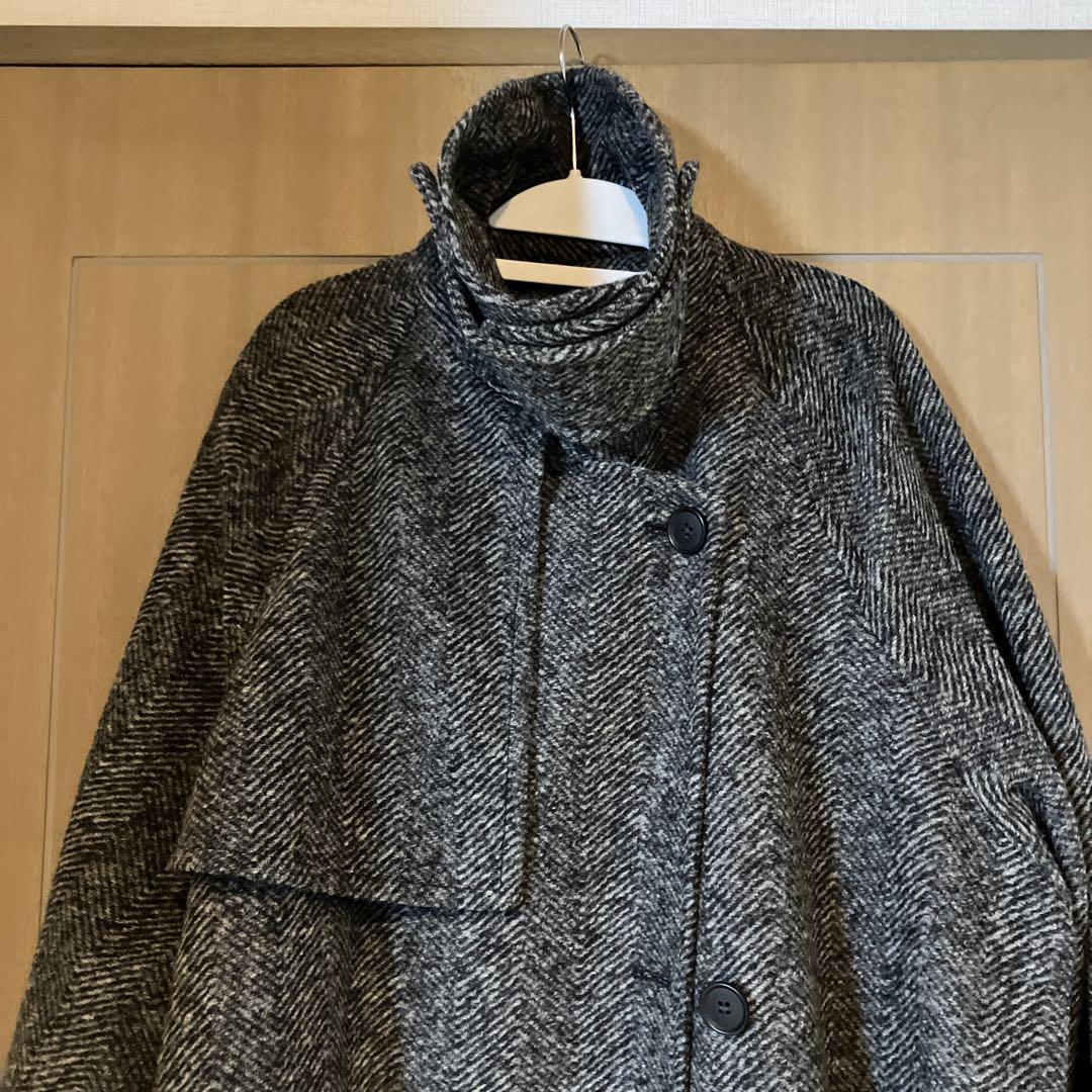 spick & span Wスライバーヘリンボーン ボリュームコート