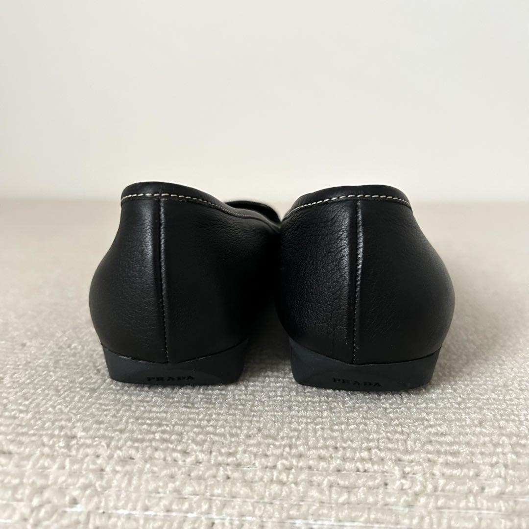 PRADA プラダ フラットシューズ ローファー レザー 黒 23cm