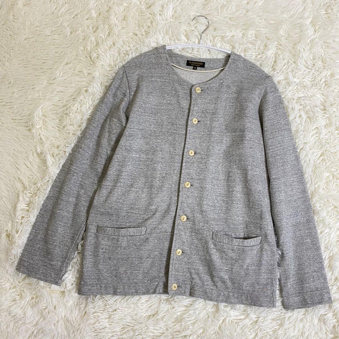 A VONTADE アボンタージ　スウェット地　ノーカラー　カーディガン　S