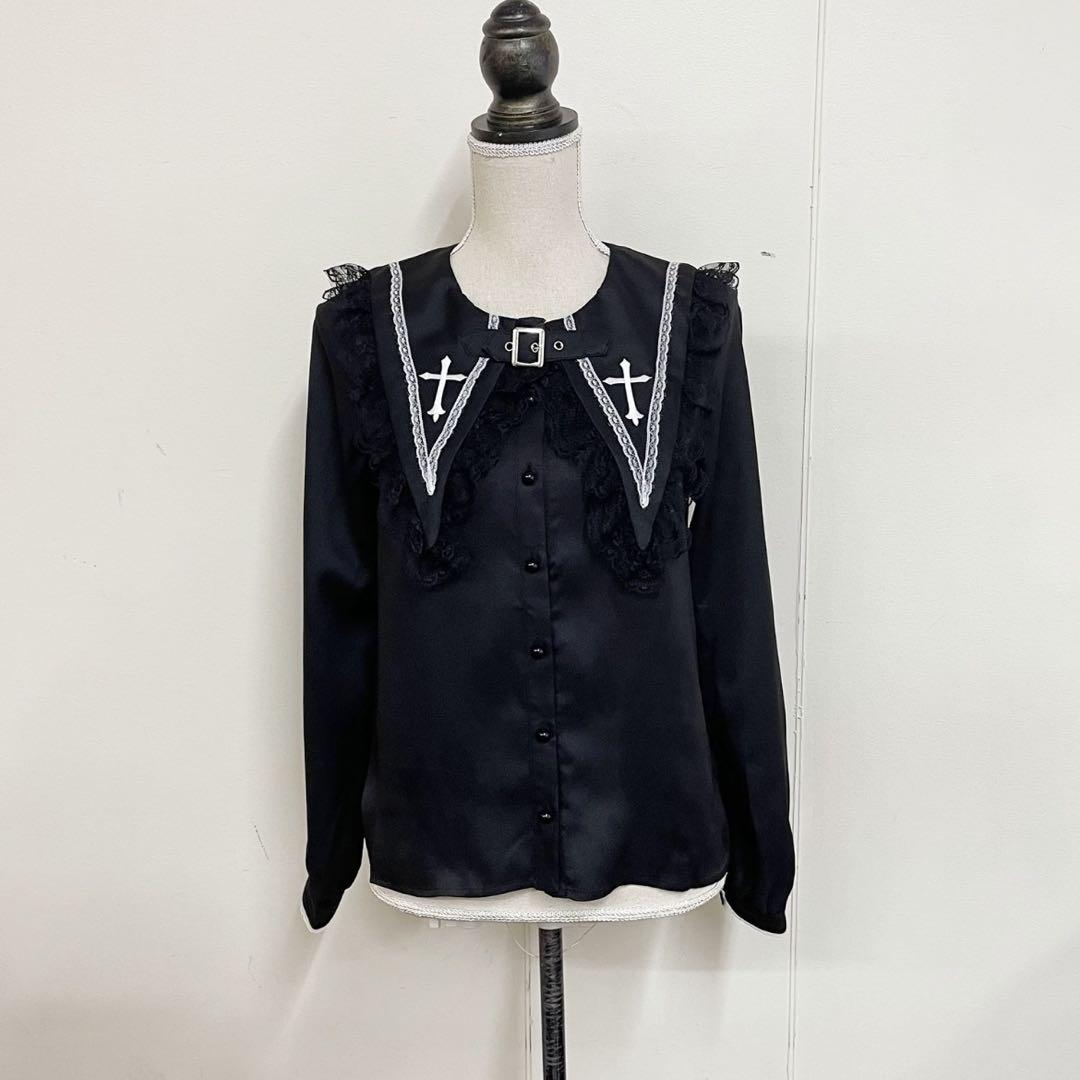 MARS ベルト付きクロス刺繍ブラウス