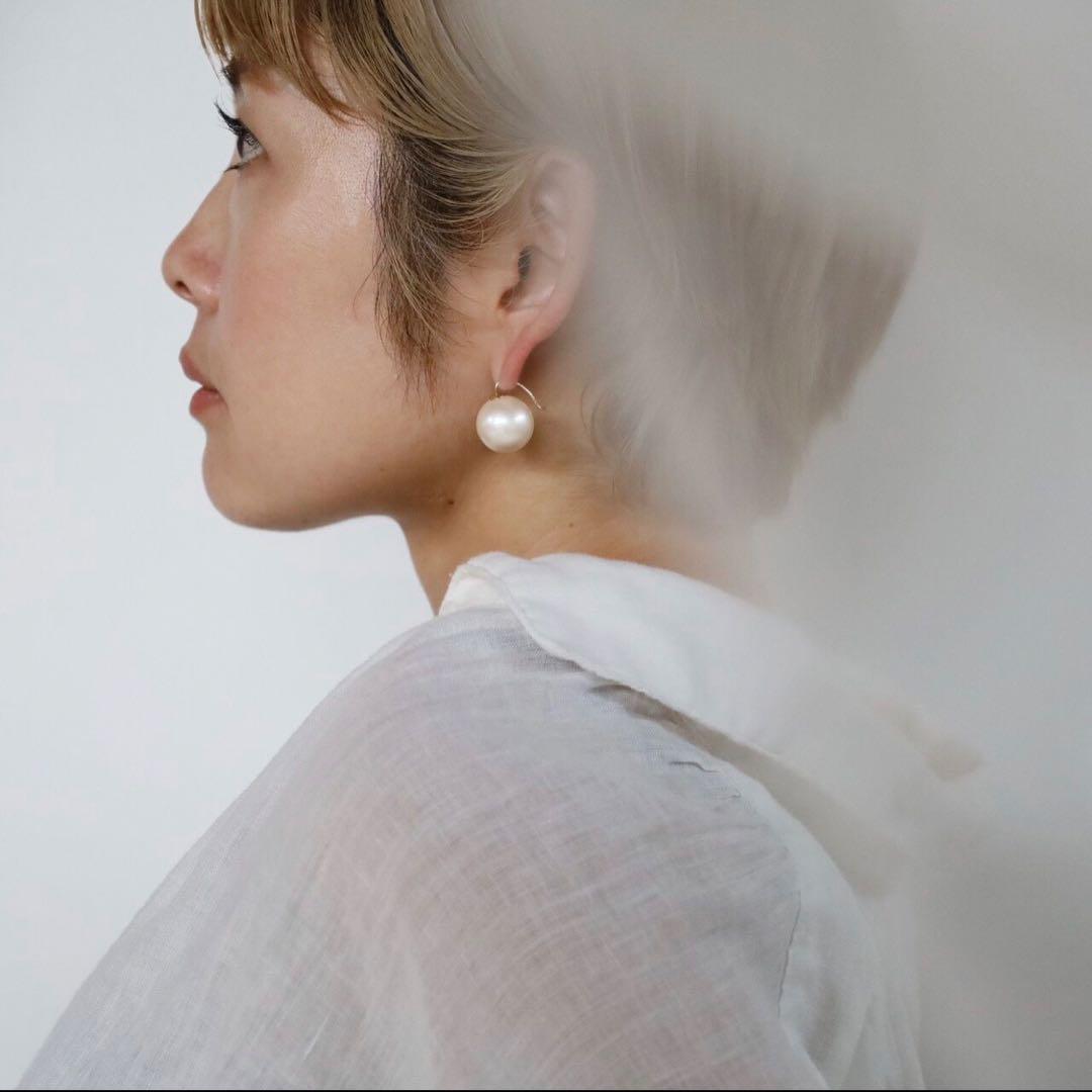 peau jewelry パールピアス/K18/イエローゴールド