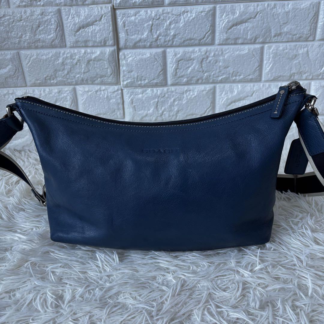 COACH✨オールレザーショルダーバッグ　レア色　ヘリテージストライプ70559